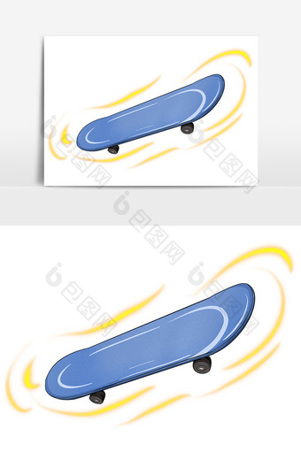 滑板手绘元素形象图片