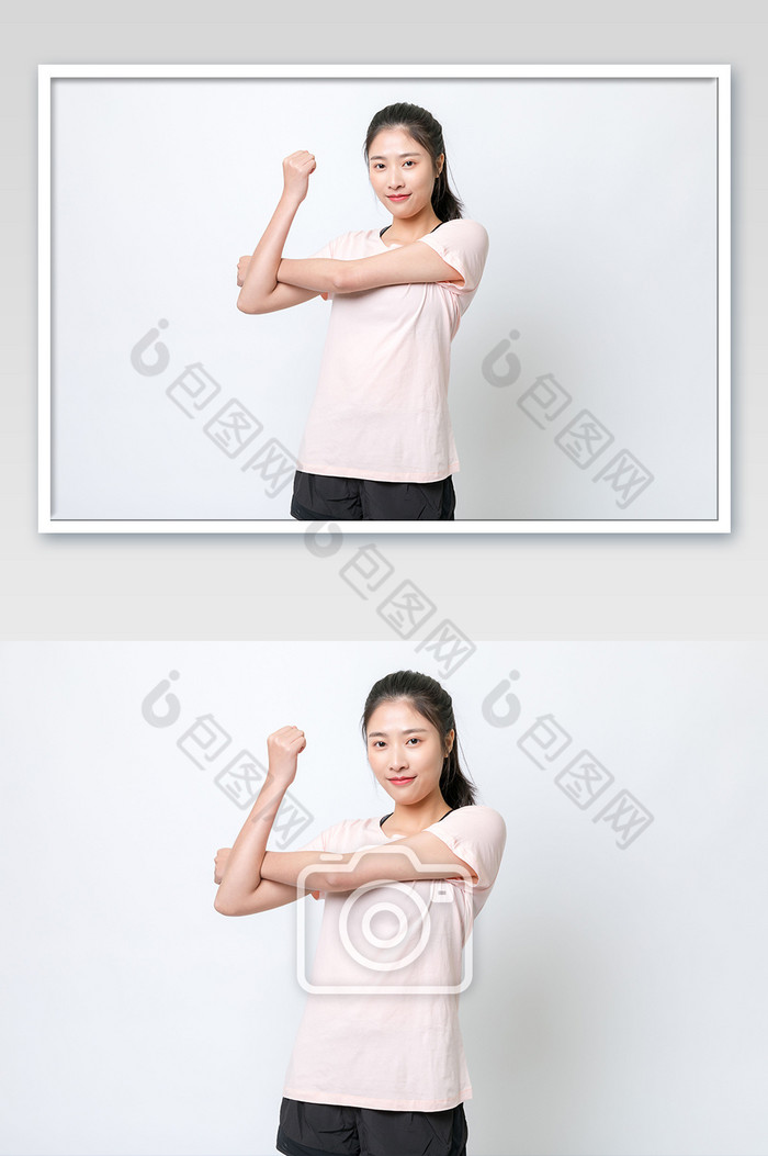 年轻女生热身运动健身图片图片