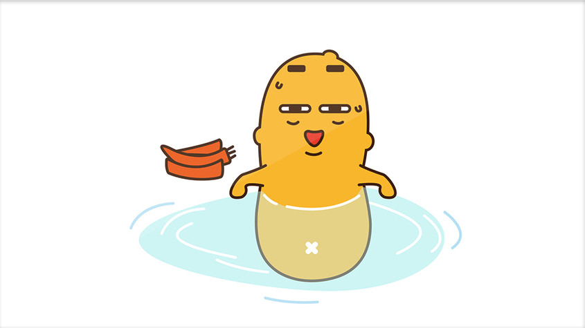 可爱蠢萌黄色小花生泡澡动态表情包