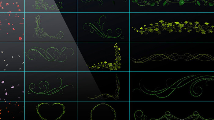 46组绿色植物生成边框3D动态元素