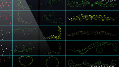 46组绿色植物生成边框3D动态元素