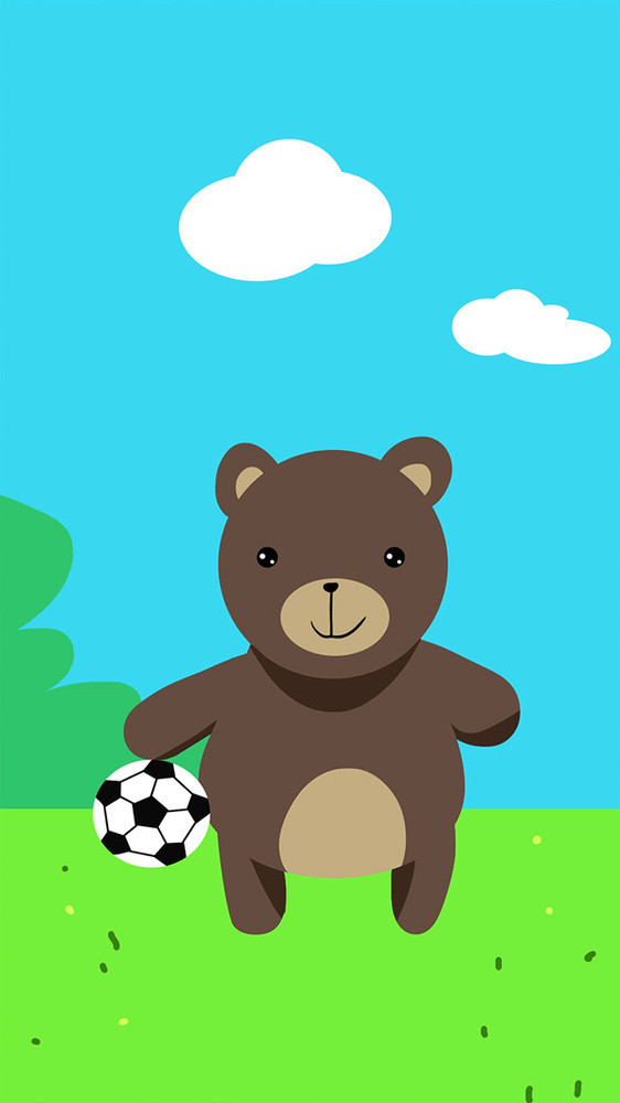 卡通小熊拍足球动画gif插图