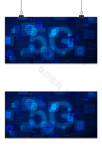 5G科技光效堆叠几何商务现代背景图片