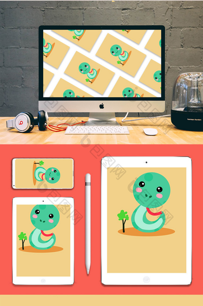 十二生肖蛇卡通动态插图GIF插画