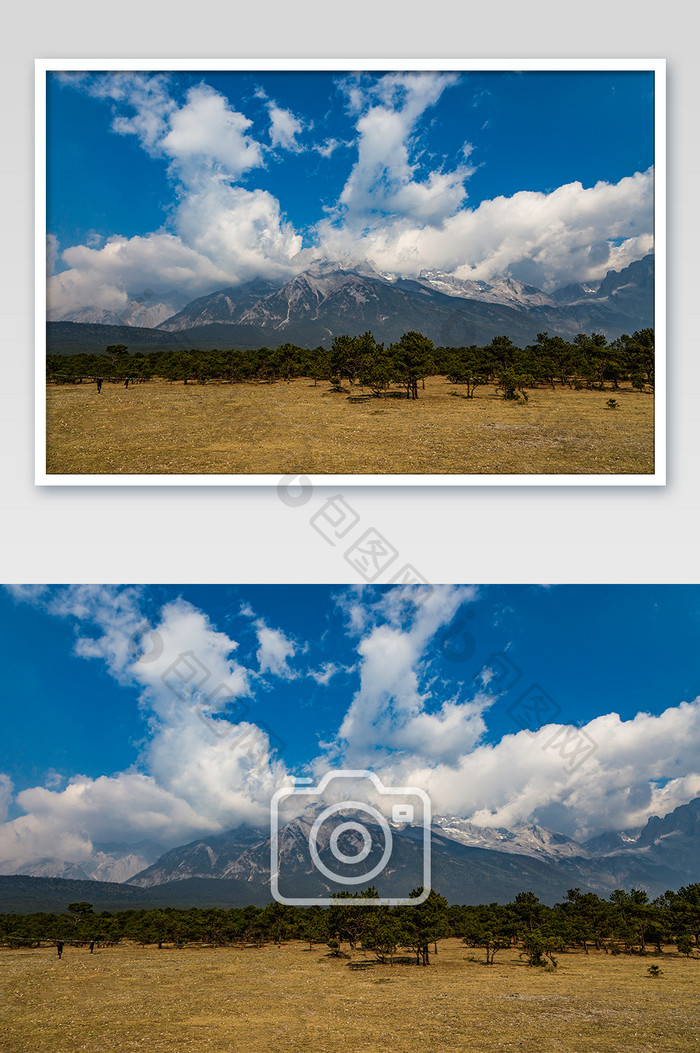 蓝色大气自然风光雪山摄影图片