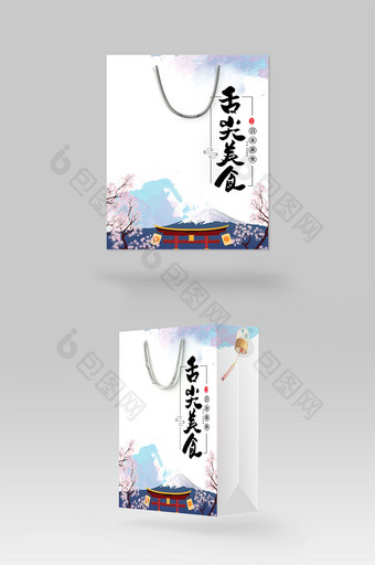 日本食品寿司和风购物纸袋手提礼盒包装设计图片