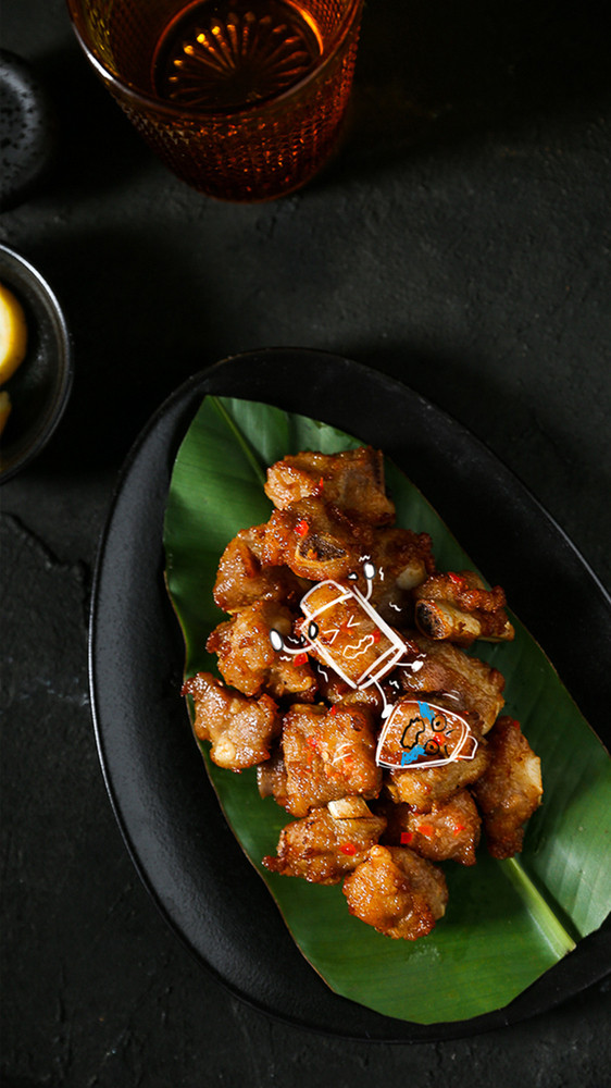 蒜香排骨美食创意摄影插画gif