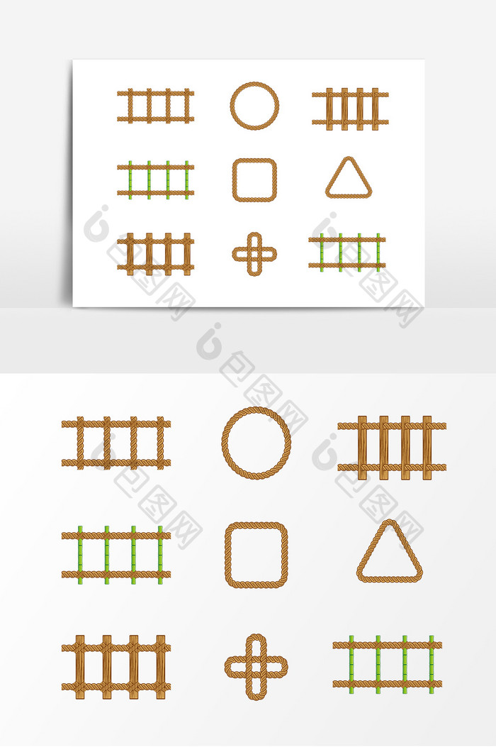 棕色绳子绳结设计素材