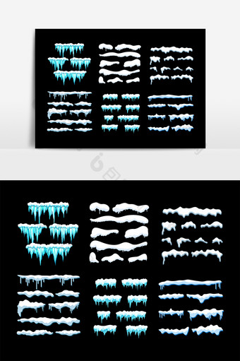 矢量长条冰雪素材图片