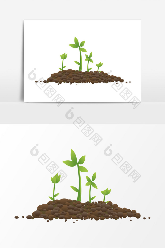 泥土萌芽绿芽植物树苗元素
