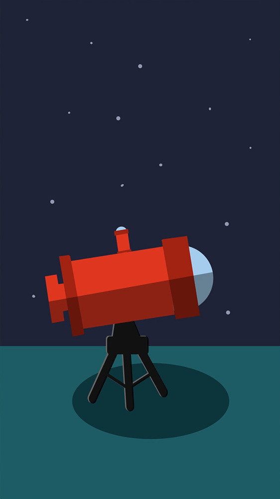 黑色夜晚望远镜观望GIF动态插图动画图片