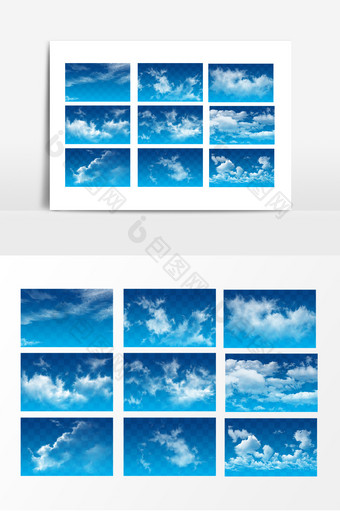 逼真云朵天空装饰素材图片