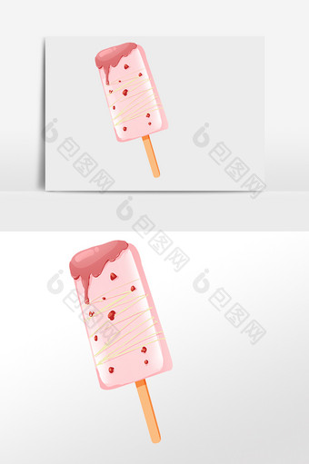 手绘夏季冷饮雪糕冰糕插画图片