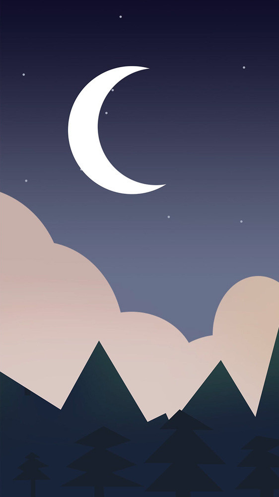 蓝色夜晚月亮变化GIF动态插图动画图片