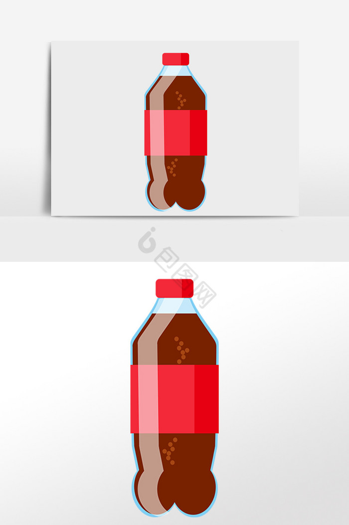夏季饮品一瓶汽水可乐插画图片