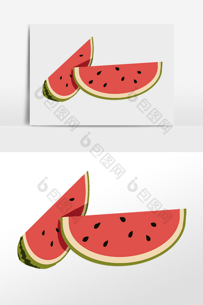 夏季新鲜水果西瓜插画图片图片