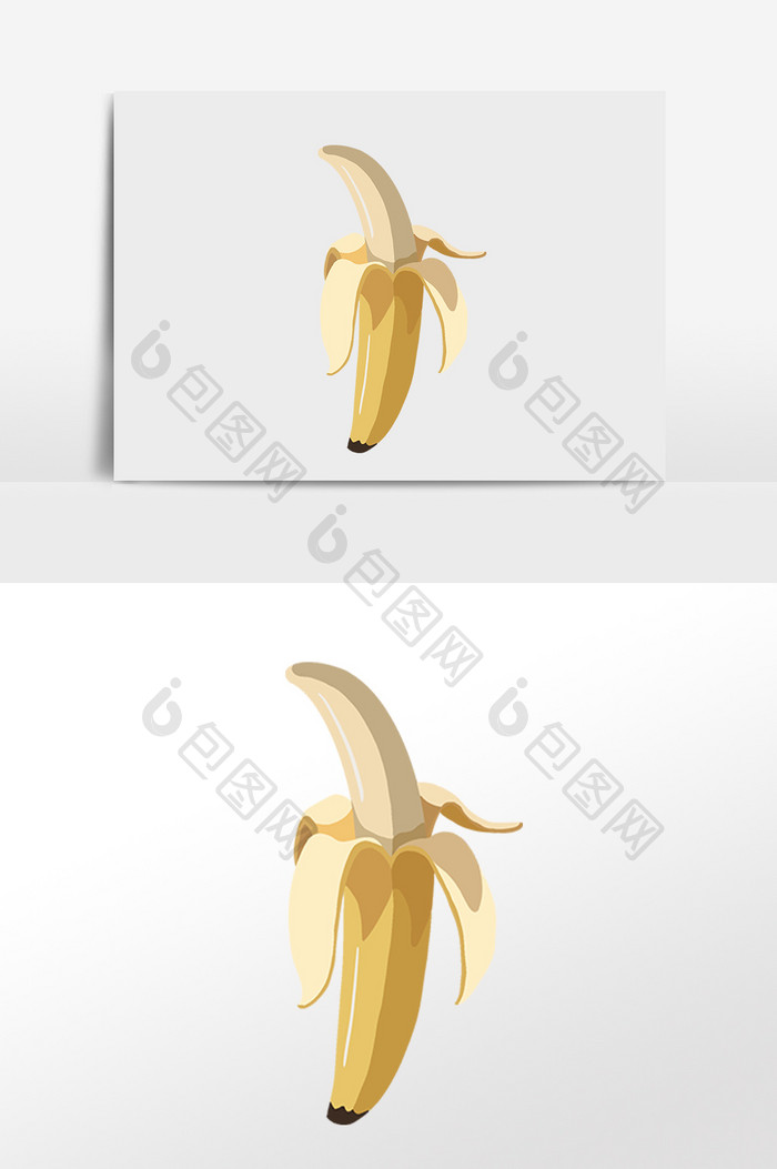 手绘夏季新鲜水果香蕉插画