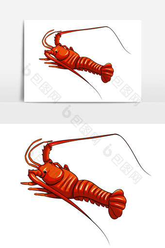 夏季动物小龙虾卡通元素图片