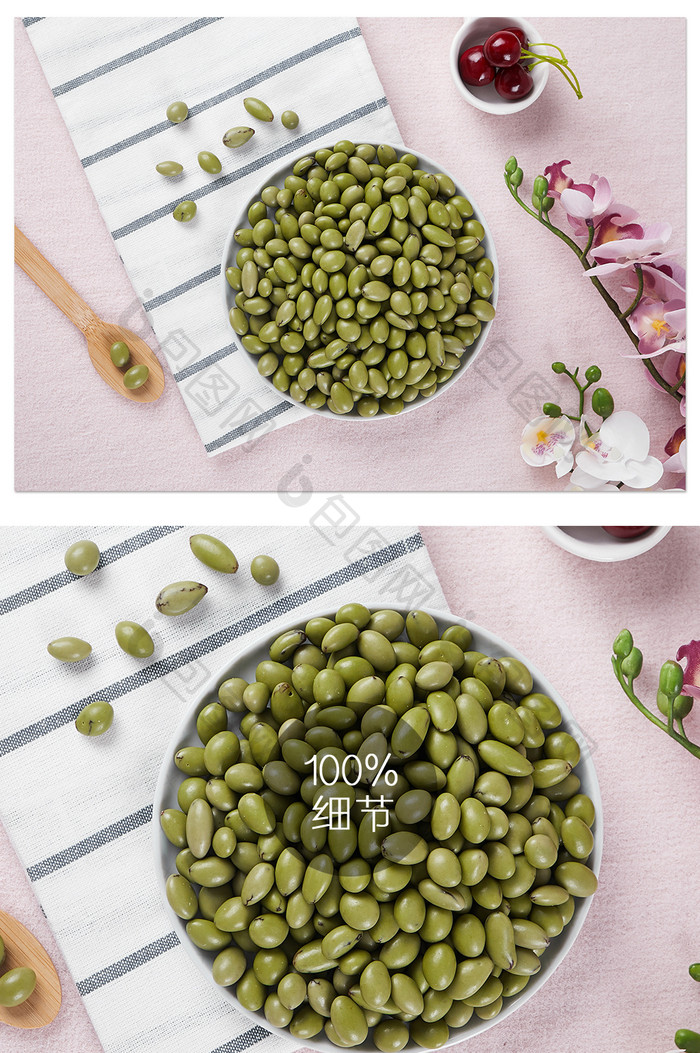 绿色抹茶软糖夹心巧克力零食美食摄影图片