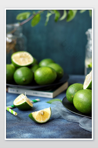 绿色水果青柠檬摄影图片
