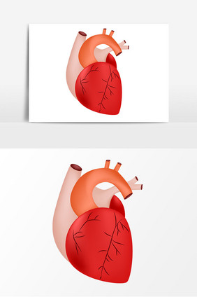 手绘红色心心脏元素设计