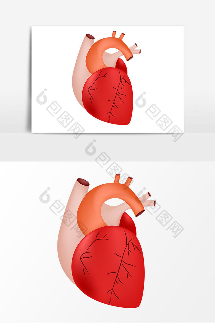 手绘红色心心脏元素设计