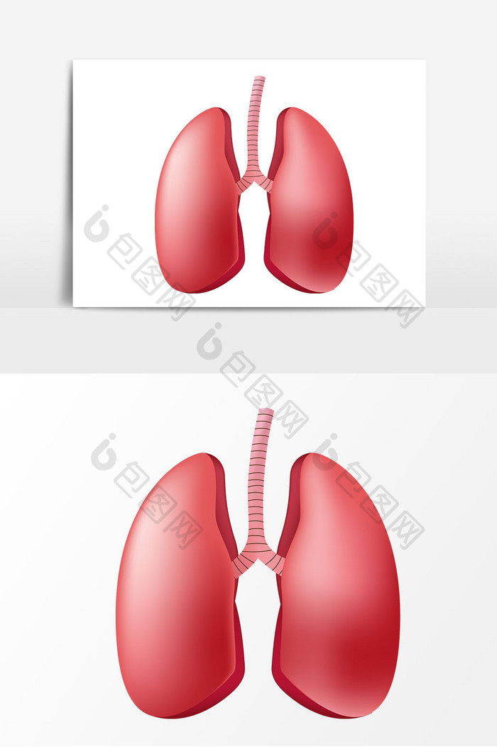 手绘肺子元素设计