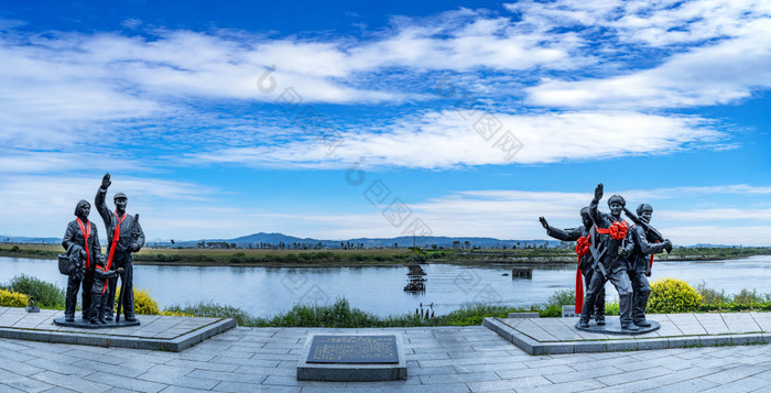 丹东市鸭绿江畔浮桥遗址