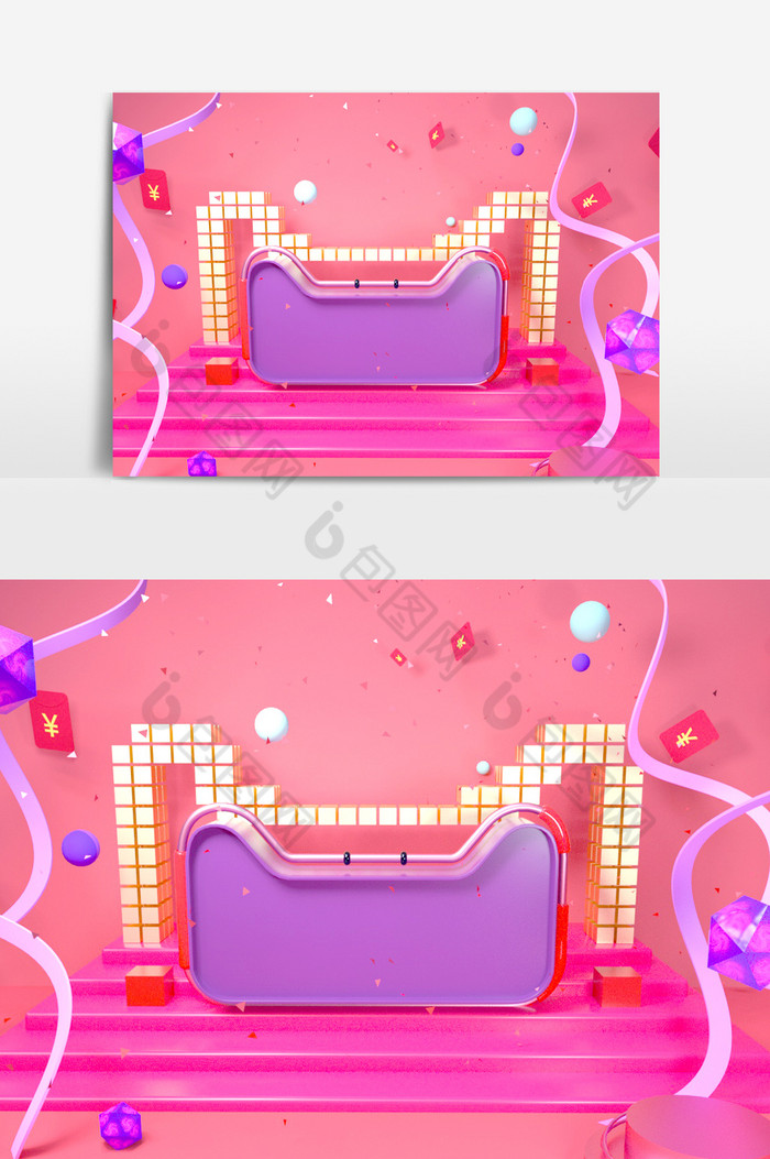 C4D模型电商节日C4D场景模型C4D立体海报图片