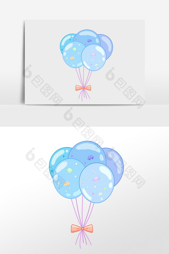 手绘儿童节卡通气球玩具插画图片