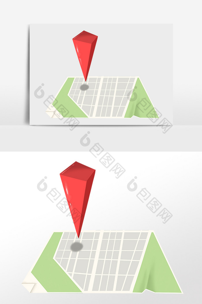 手绘卡通地图纸地址纸张插画