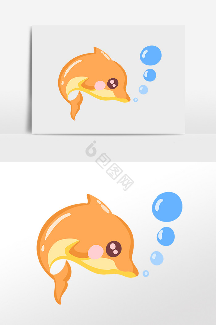 海洋生物海豚插画图片