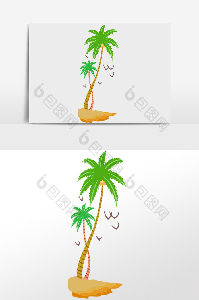 海滩植物椰树插画图片图片