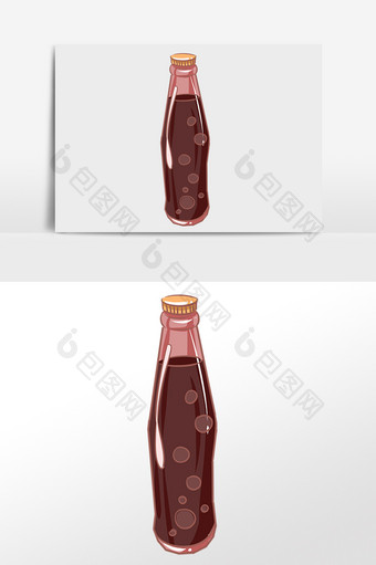 手绘夏季饮品可乐汽水插画图片