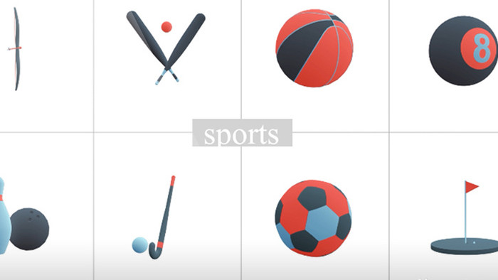 sports16组运动3D立体卡通动态