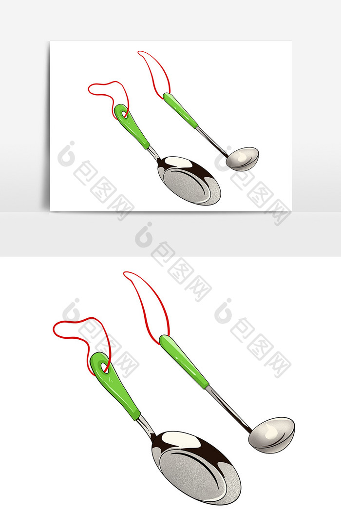 厨房餐具手绘元素