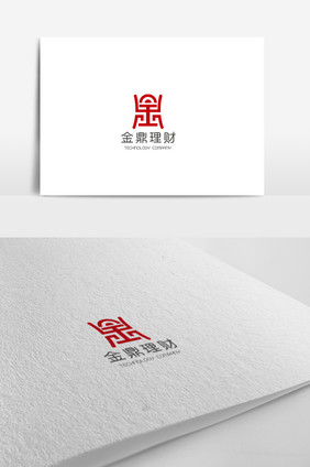 中式简约简洁投资理财logo设计模板