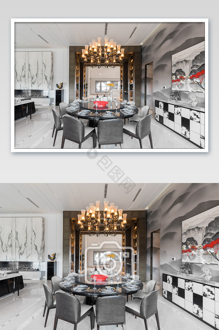 高雅新中式餐厅家具图片