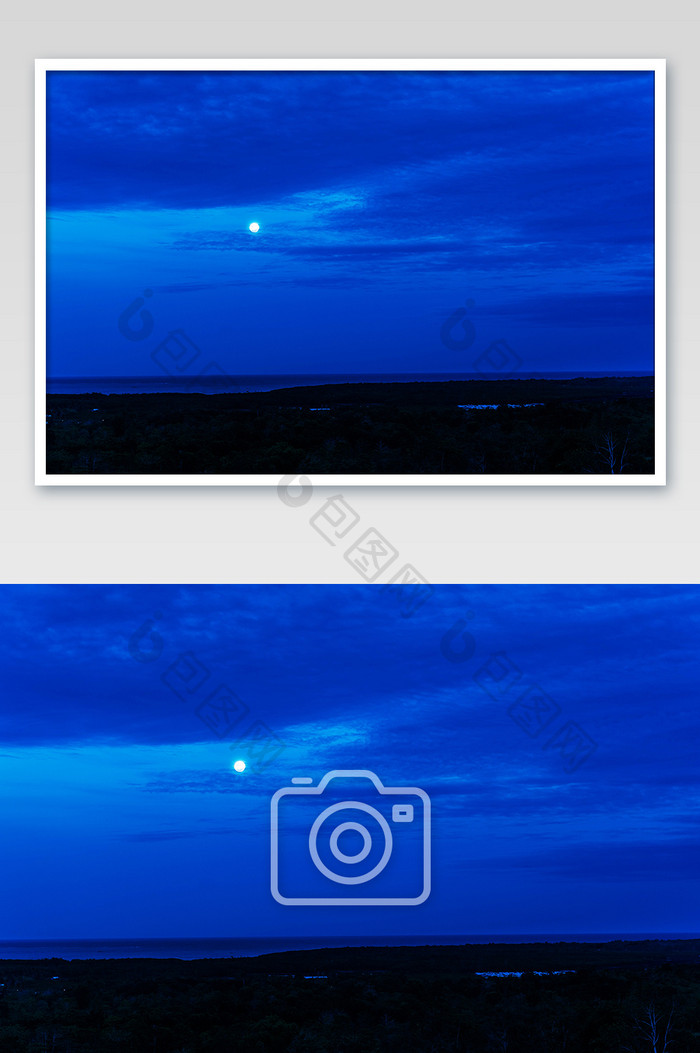 度假海上明月夜晚月亮摄影图