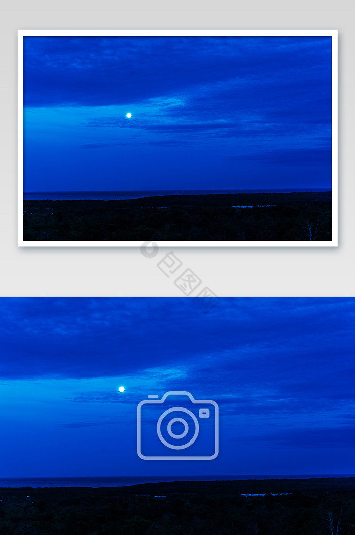 度假海上明月夜晚月亮摄影图图片