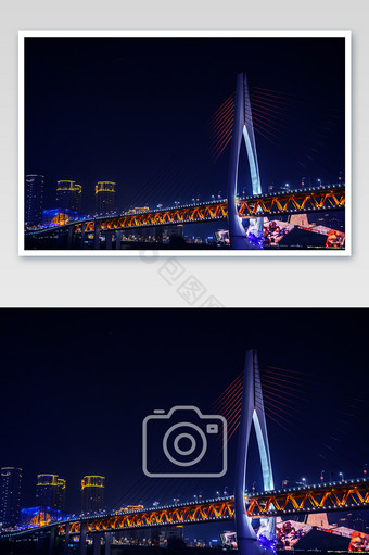 重庆嘉陵江大桥夜景摄影图图片