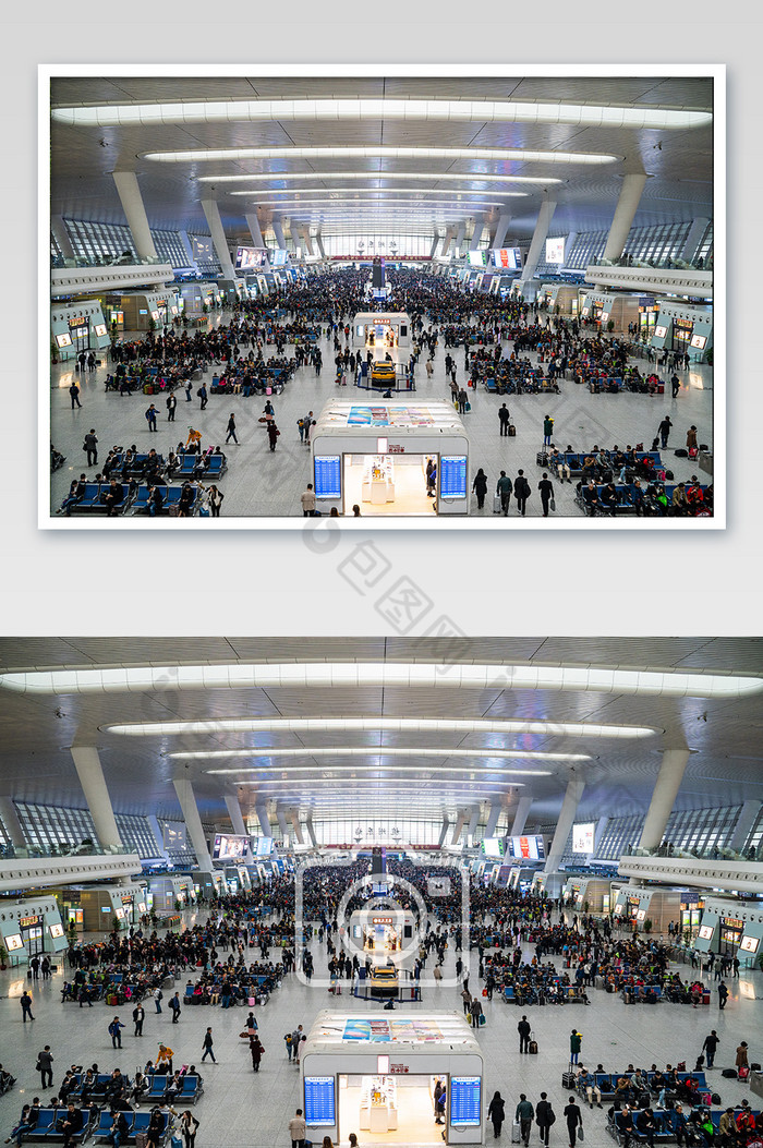 杭州火车东站候车大厅人流摄影图图片图片