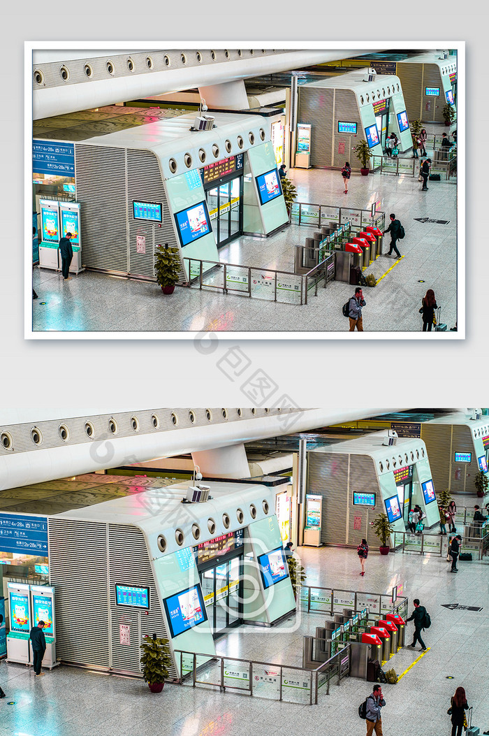 火车站检票口入口闸机口摄影图