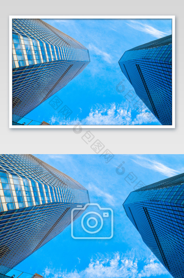 蓝色大气CBD商务大楼上海国金中心摄影图