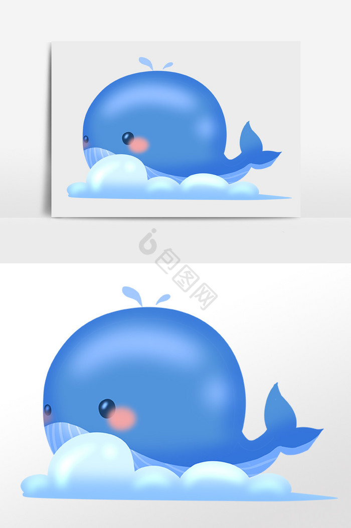 海洋生物动物鲸鱼插画图片