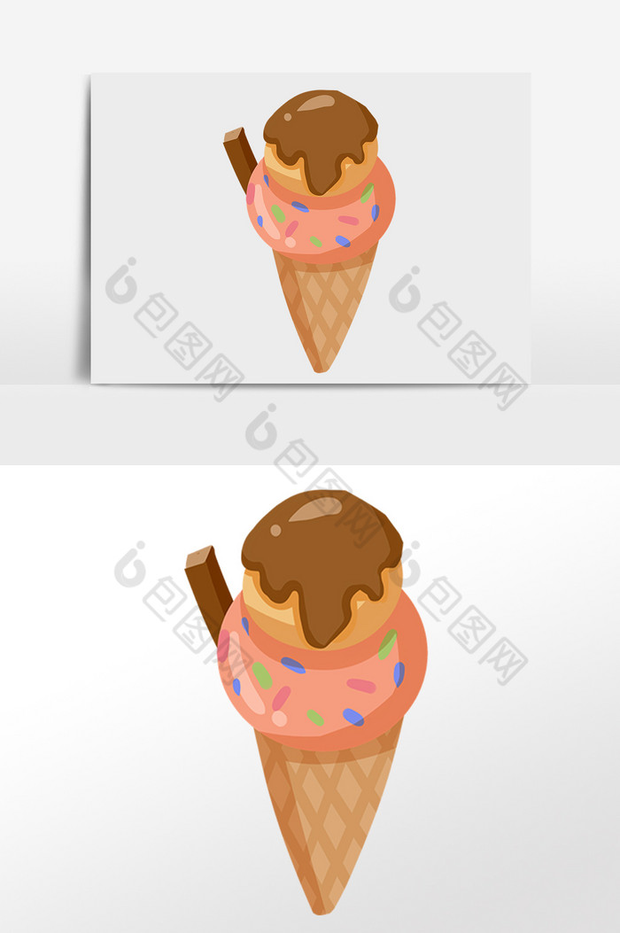 夏季旅游冷饮甜点冰淇淋插画图片图片