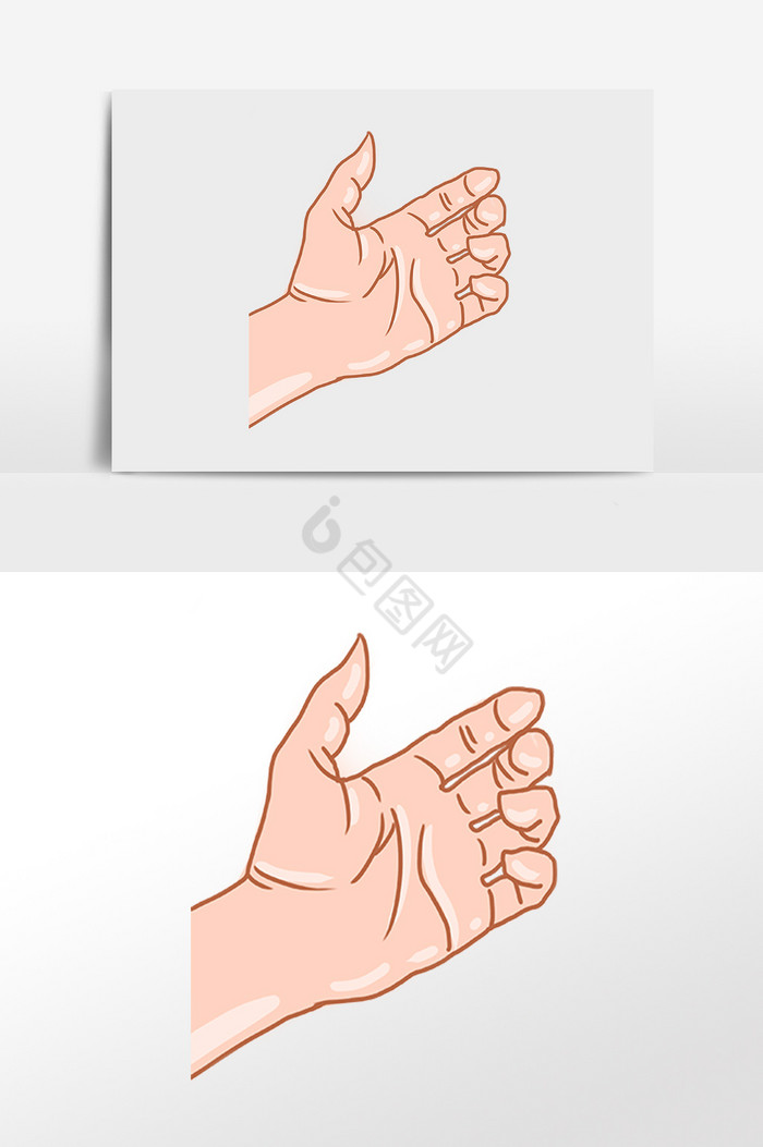 手指半握手势动作插画图片