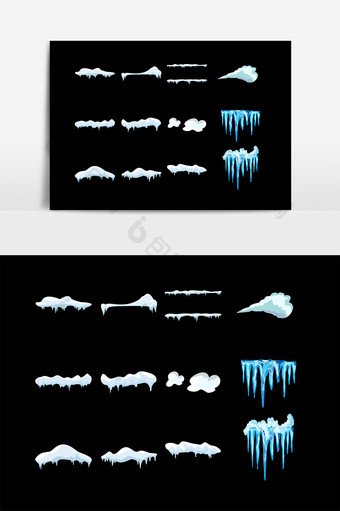 矢量冬天冰锥素材图片