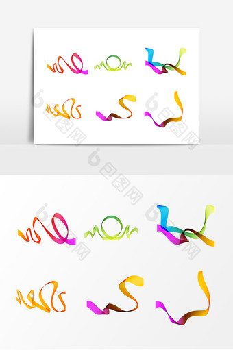 彩色动感线条丝带设计素材图片
