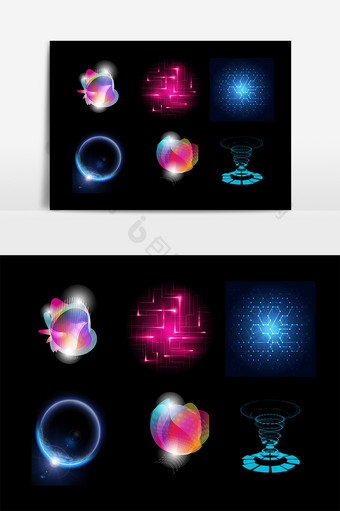 卡通科技商务效果元素图片